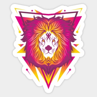 Lion in 80's violet Sticker